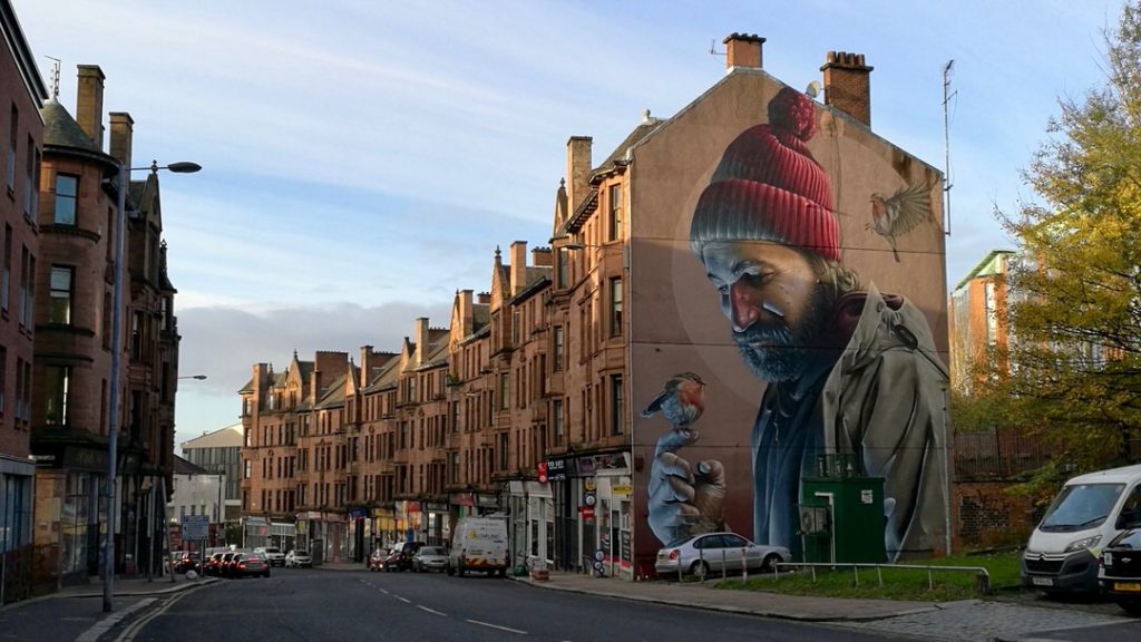 Jeden z wielu murali w Glasgow, foto: M. Błażejczak